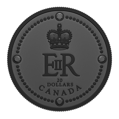 A picture of a 2022 $20 Fine Silver Coin - Queen Elizabeth II's Royal Cypher
